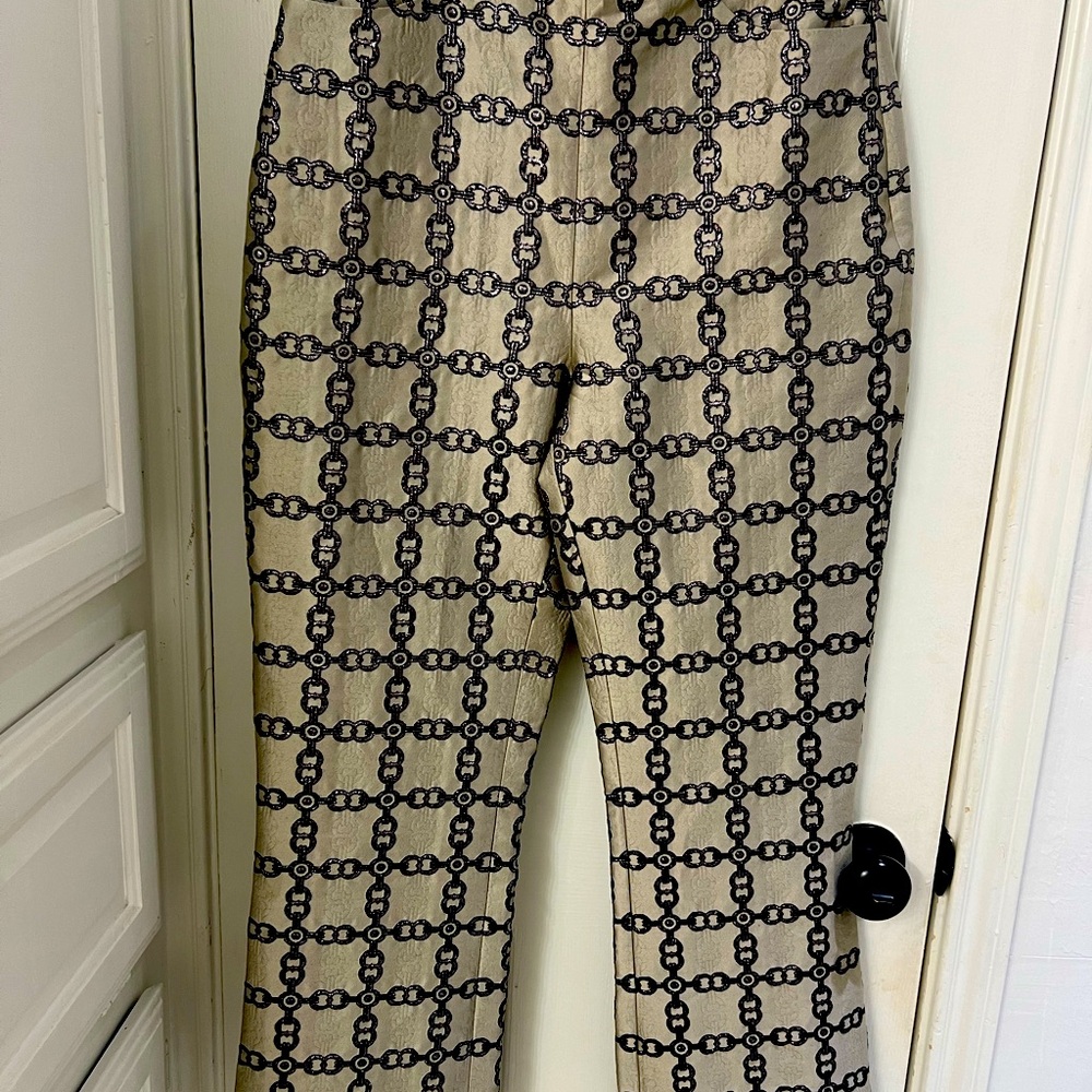 Tory Burch Gemini Link High-waisted Lurex Jacquard Pant